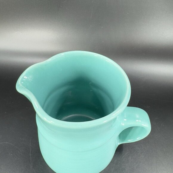 Metlox Poppytrail California Pottery Blue Green Turquoise Small Pitcher Carafe - Picture 6 of 11